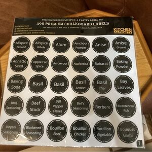 Black Chalkboard Spice & Pantry Labels - 396 Premium Set